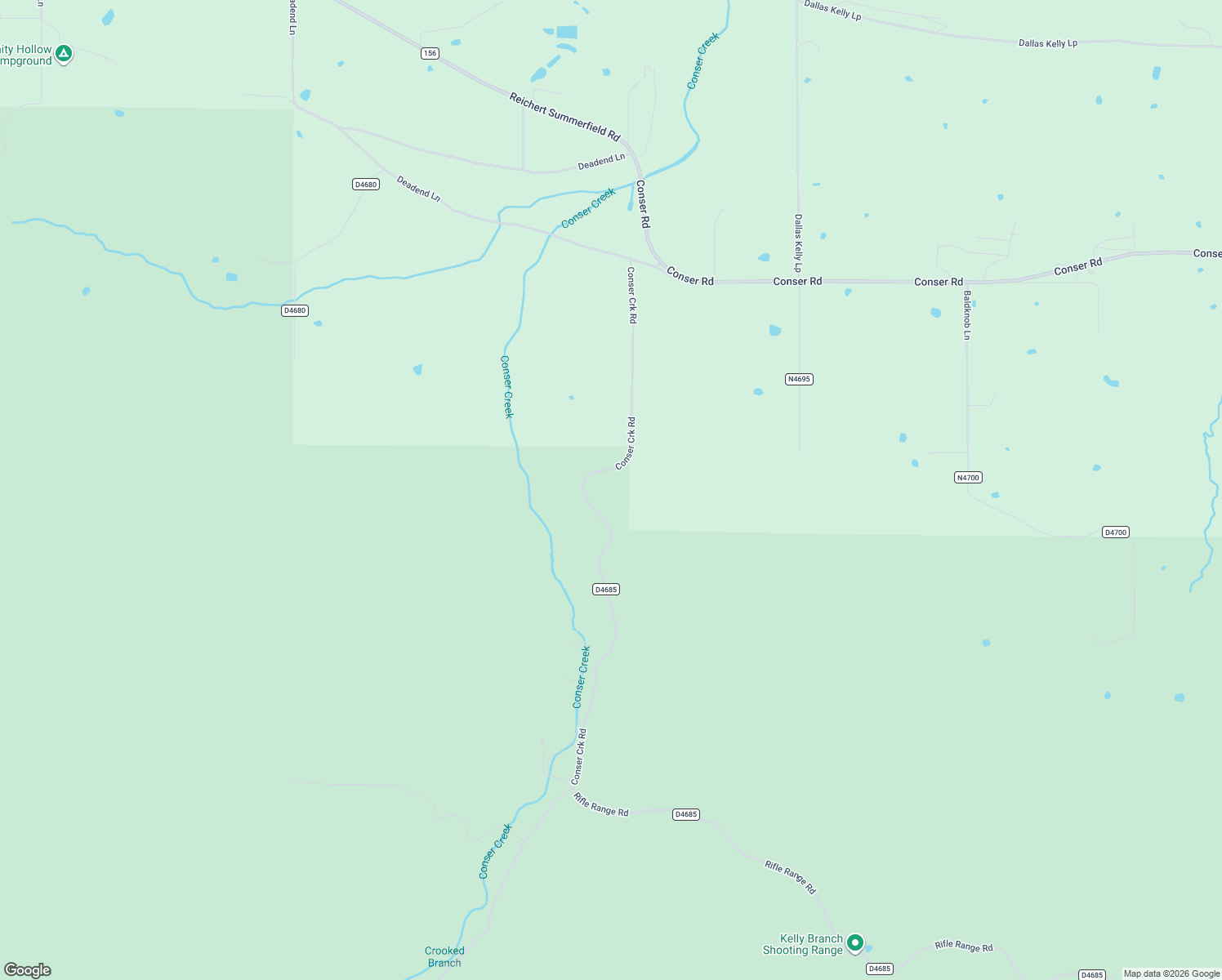 map of restaurants, bars, coffee shops, grocery stores, and more near 47682 Conser Creek Road in Heavener