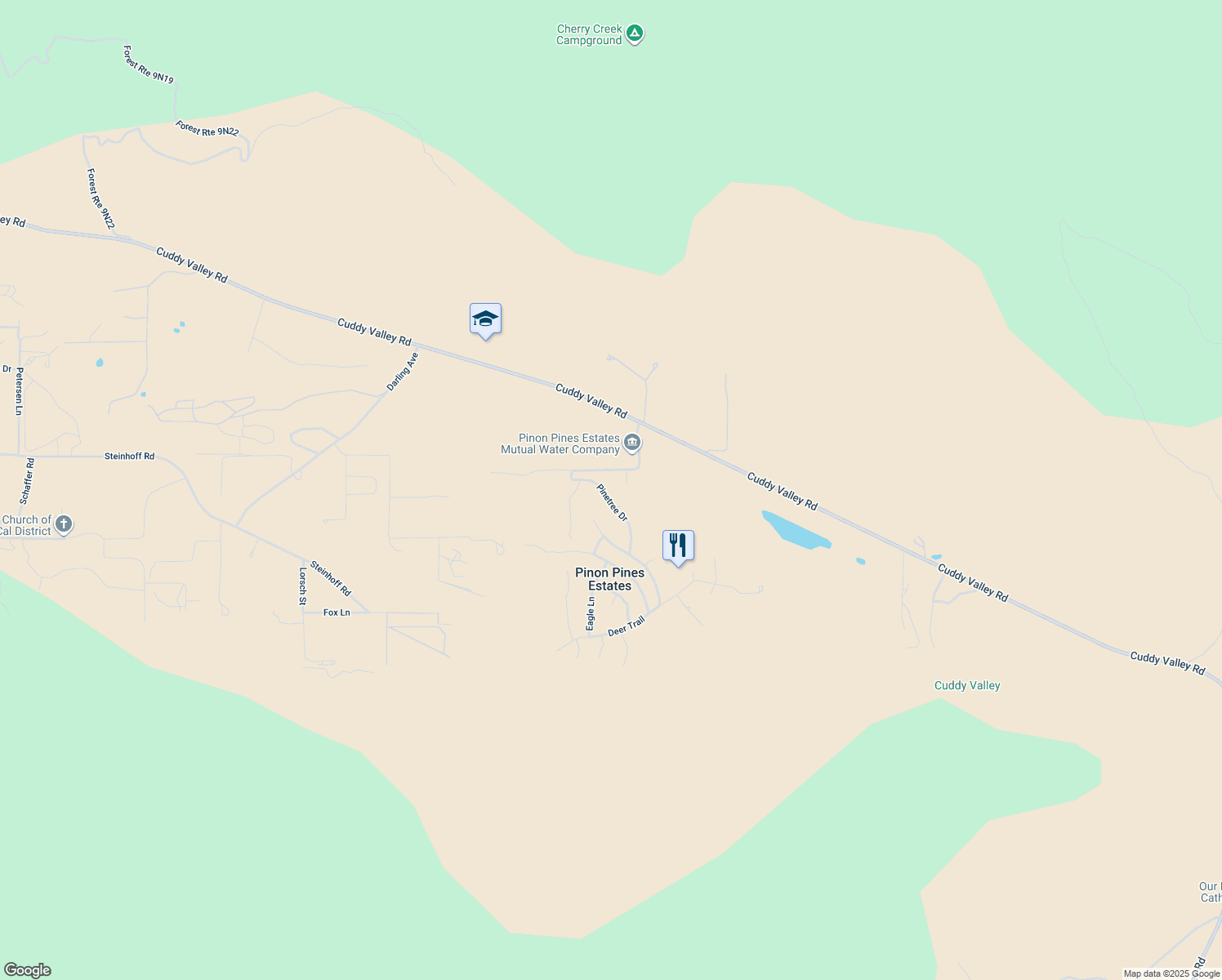 map of restaurants, bars, coffee shops, grocery stores, and more near 1324 Pinetree Drive in Frazier Park