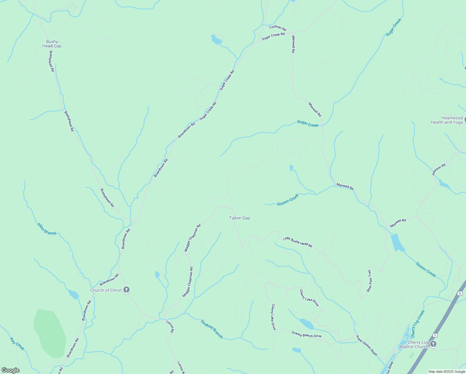 map of restaurants, bars, coffee shops, grocery stores, and more near 851 N Moreland Dr in Blue Ridge