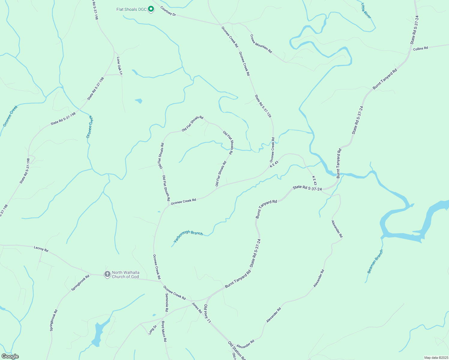 map of restaurants, bars, coffee shops, grocery stores, and more near 490 Oconee Creek Road in Walhalla