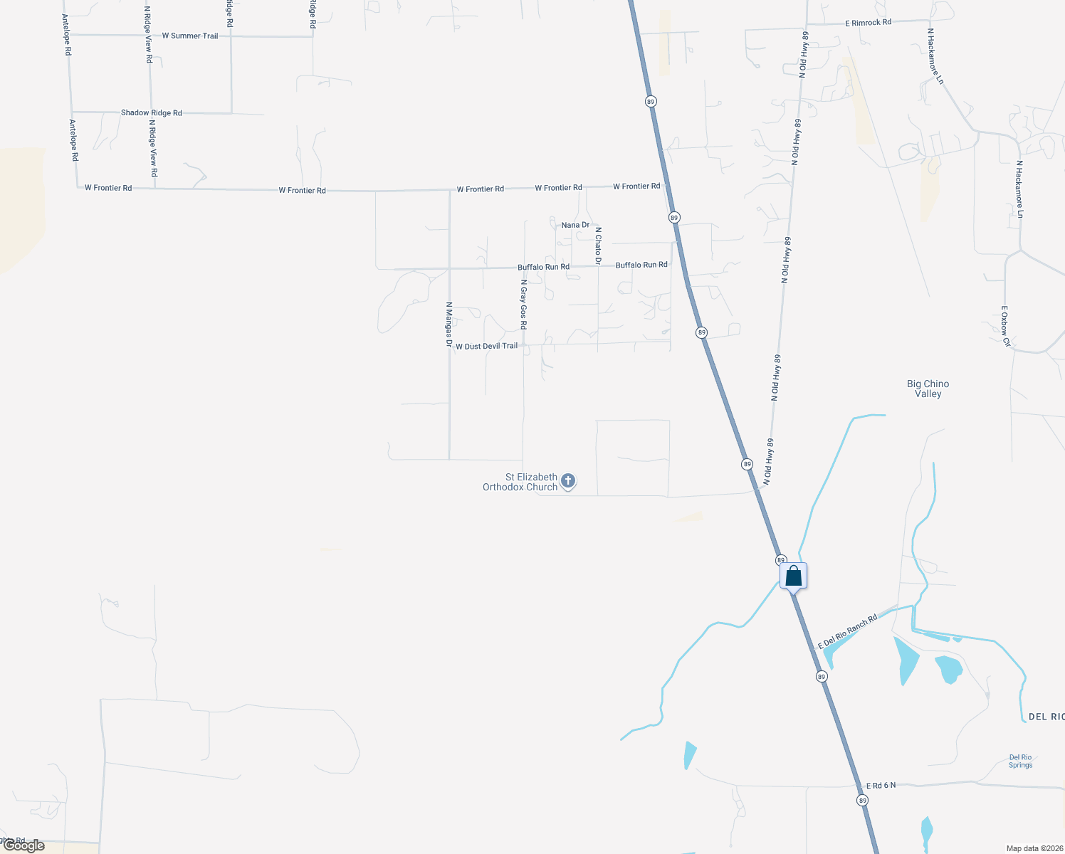 map of restaurants, bars, coffee shops, grocery stores, and more near 6552-6614 Gray Gos Road in Chino Valley