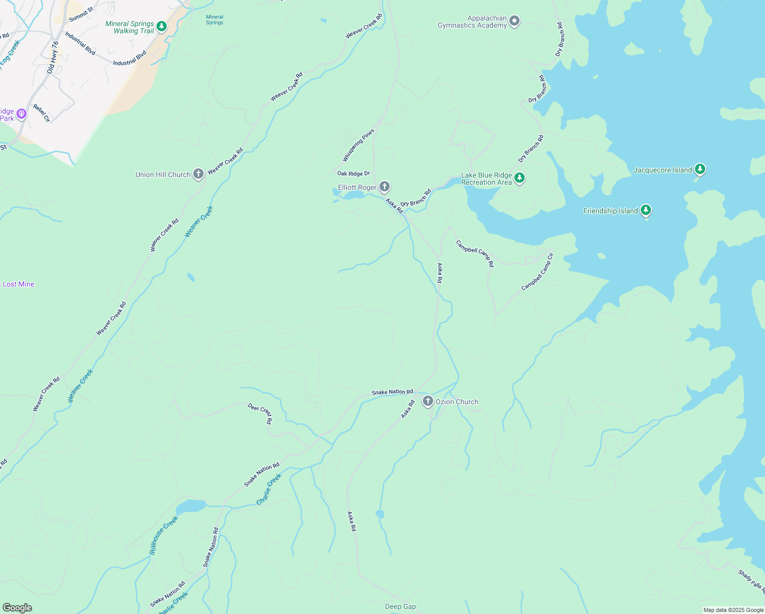 map of restaurants, bars, coffee shops, grocery stores, and more near 394 Snake Mountain Road in Blue Ridge
