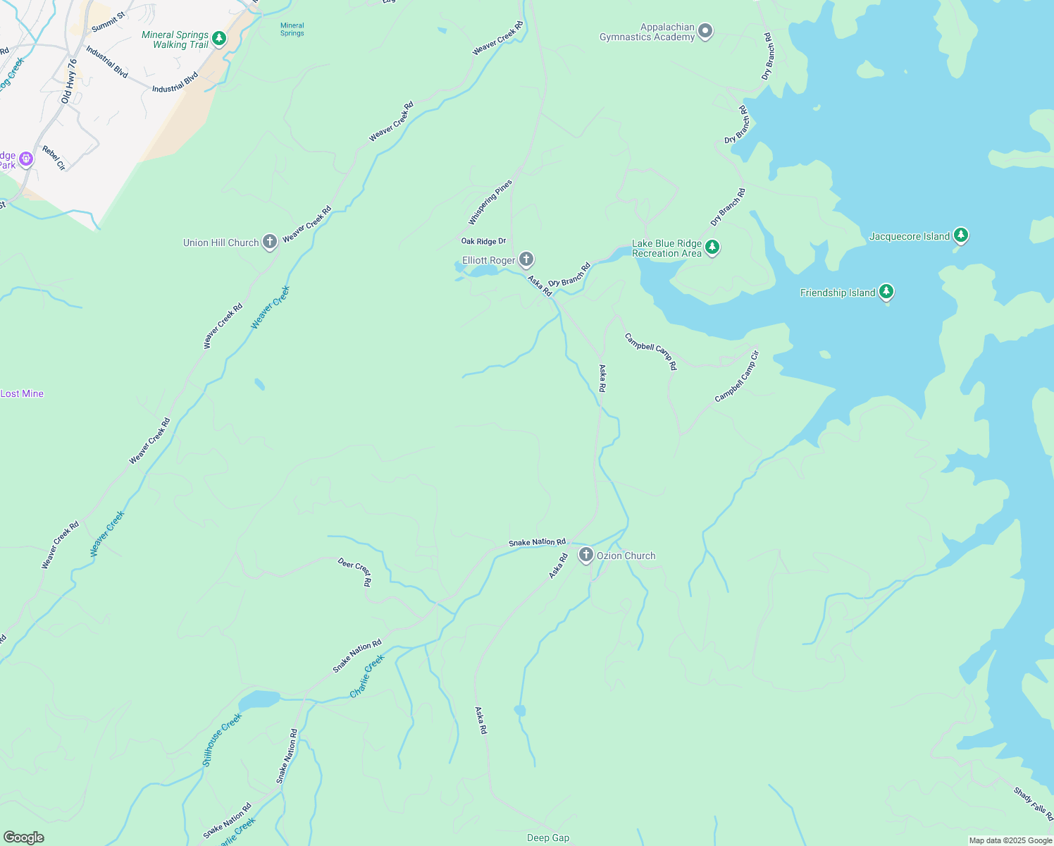 map of restaurants, bars, coffee shops, grocery stores, and more near 394 Snake Mountain Road in Blue Ridge