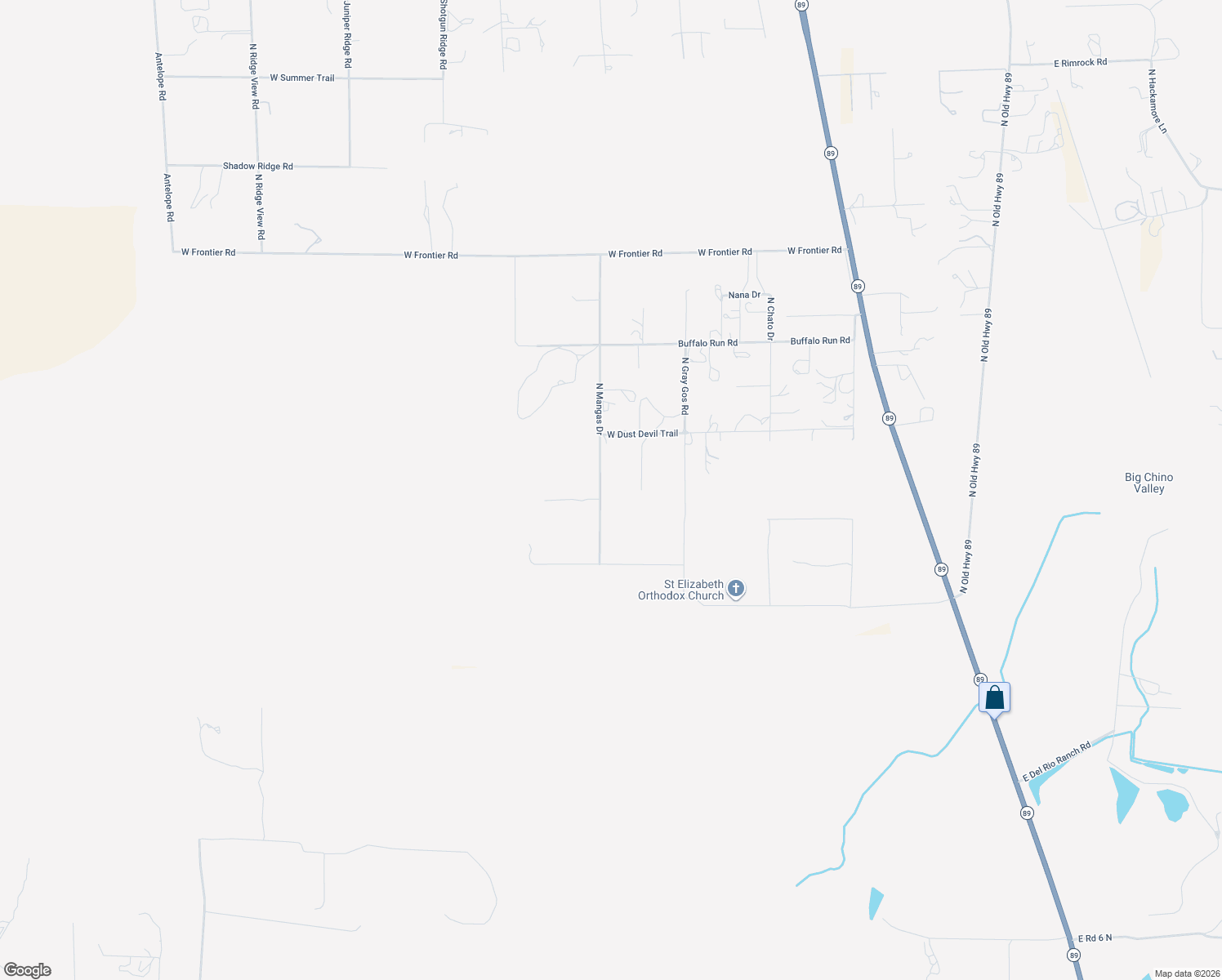 map of restaurants, bars, coffee shops, grocery stores, and more near 6375 N Mangas Dr in Chino Valley