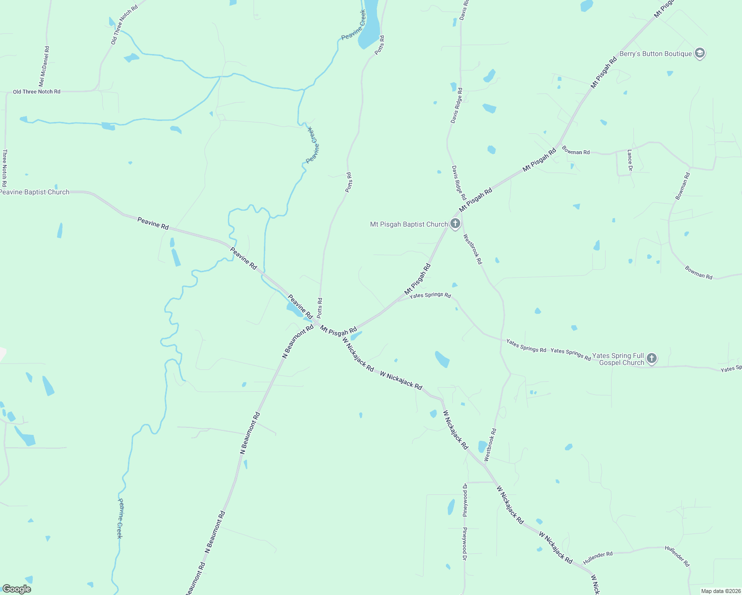 map of restaurants, bars, coffee shops, grocery stores, and more near 3532 Mount Pisgah Road in Ringgold