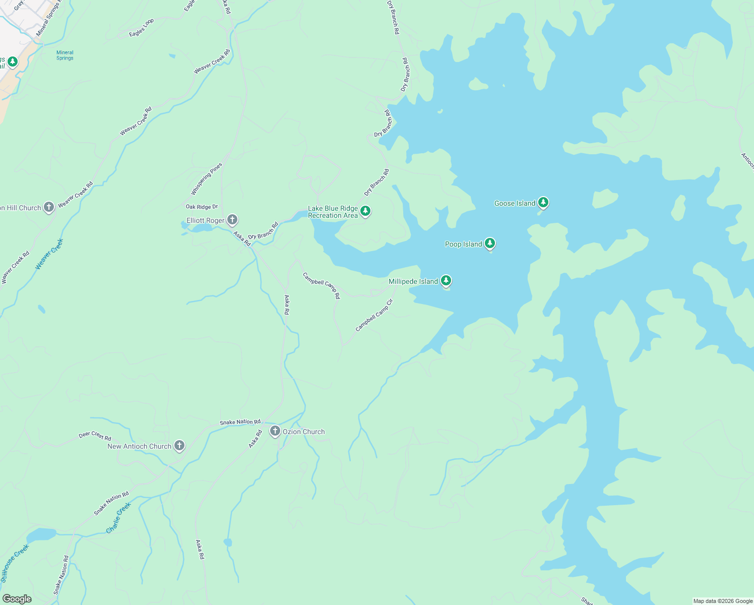 map of restaurants, bars, coffee shops, grocery stores, and more near 574 Campbell Camp Circle in Blue Ridge