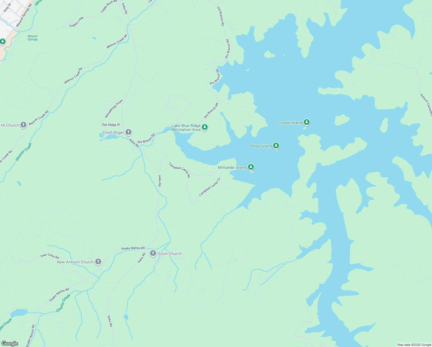 map of restaurants, bars, coffee shops, grocery stores, and more near 574 Campbell Camp Circle in Blue Ridge