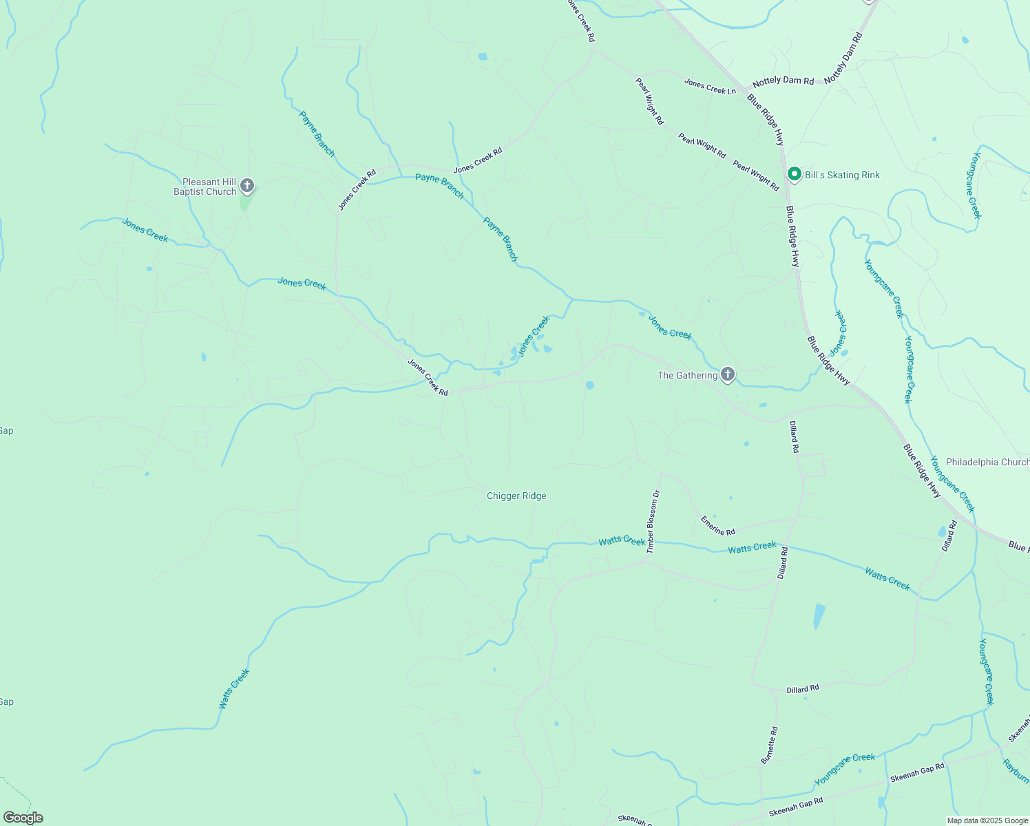 map of restaurants, bars, coffee shops, grocery stores, and more near 133 Wild Ridge Road in Blairsville