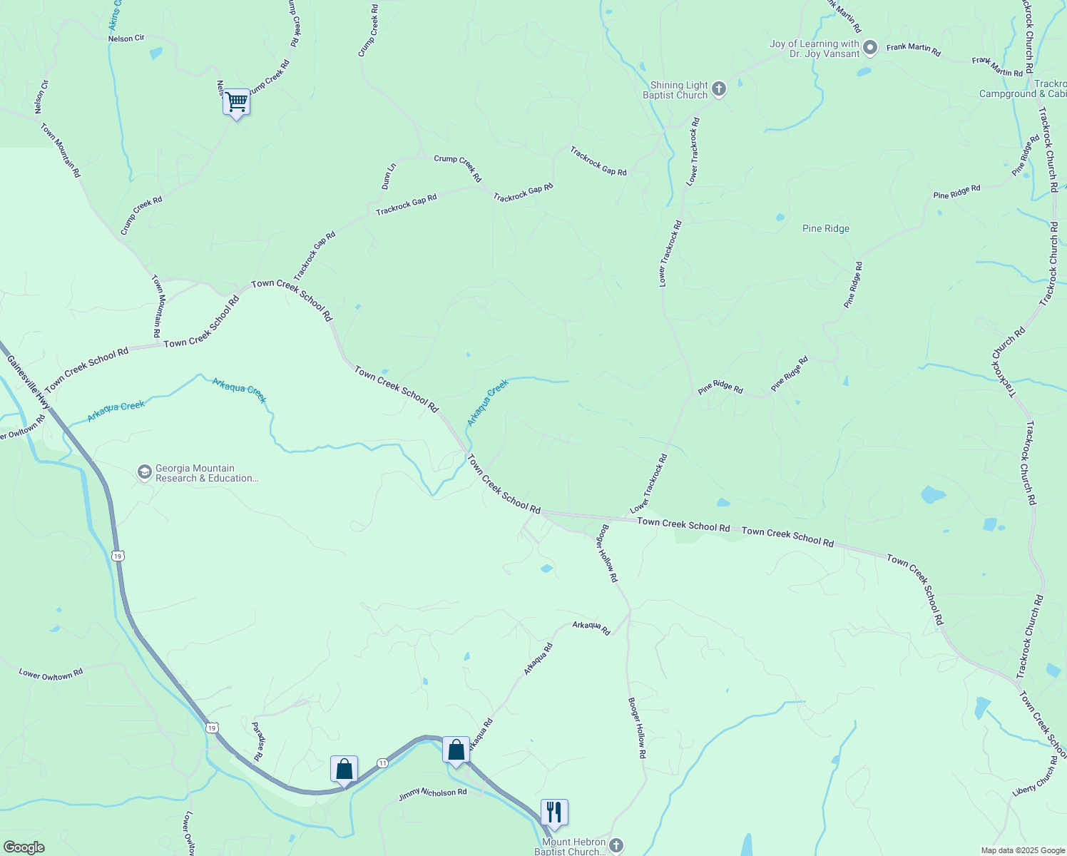 map of restaurants, bars, coffee shops, grocery stores, and more near 2933 Picklesimer Road in Blairsville