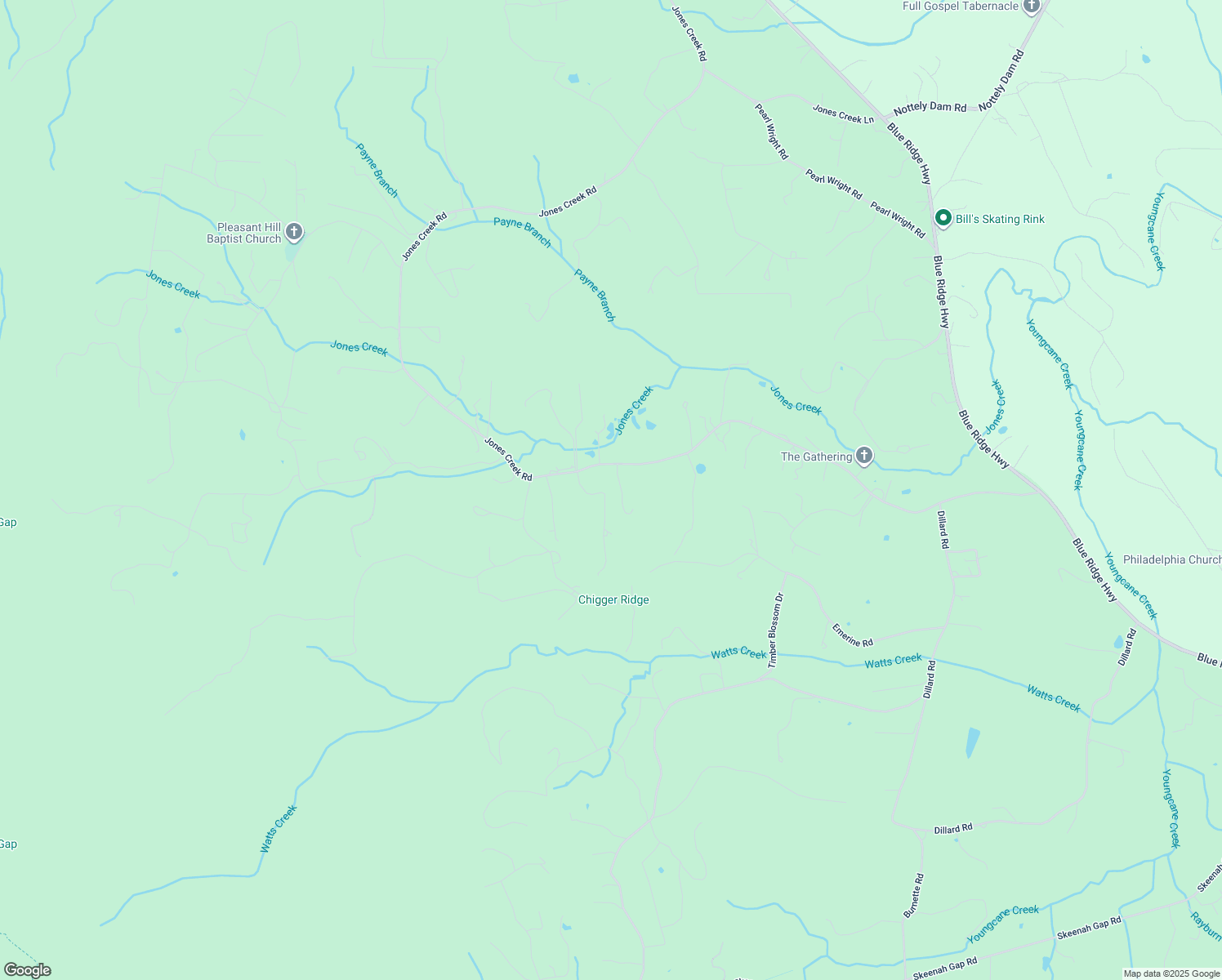 map of restaurants, bars, coffee shops, grocery stores, and more near 133 Wild Ridge Road in Blairsville