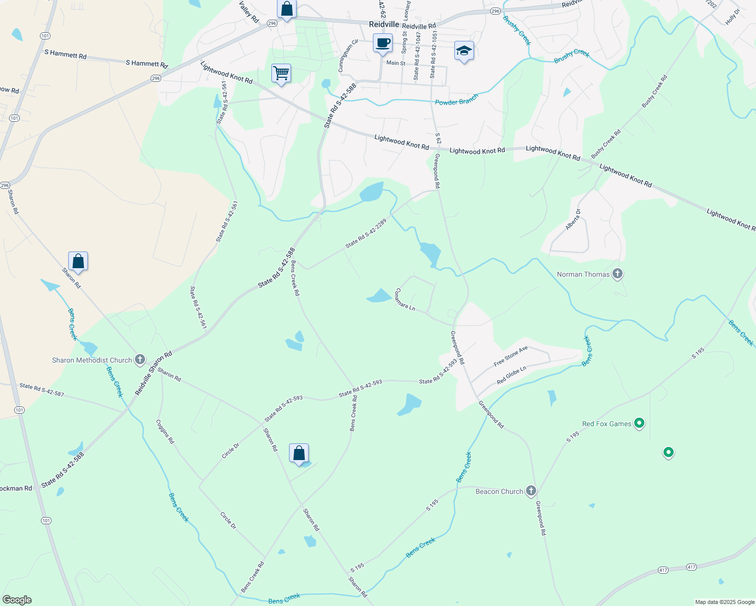 map of restaurants, bars, coffee shops, grocery stores, and more near 508 Memminger Court in Woodruff