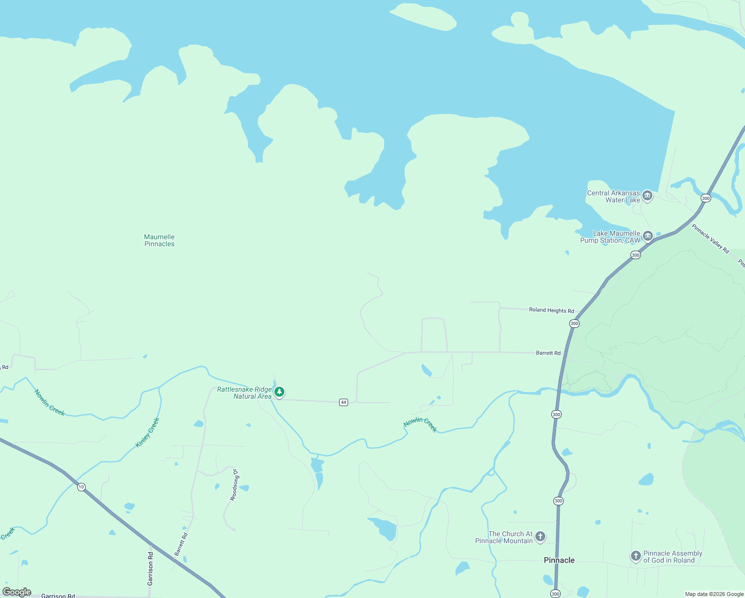 map of restaurants, bars, coffee shops, grocery stores, and more near 10730 Old Arkansas Drive in Roland