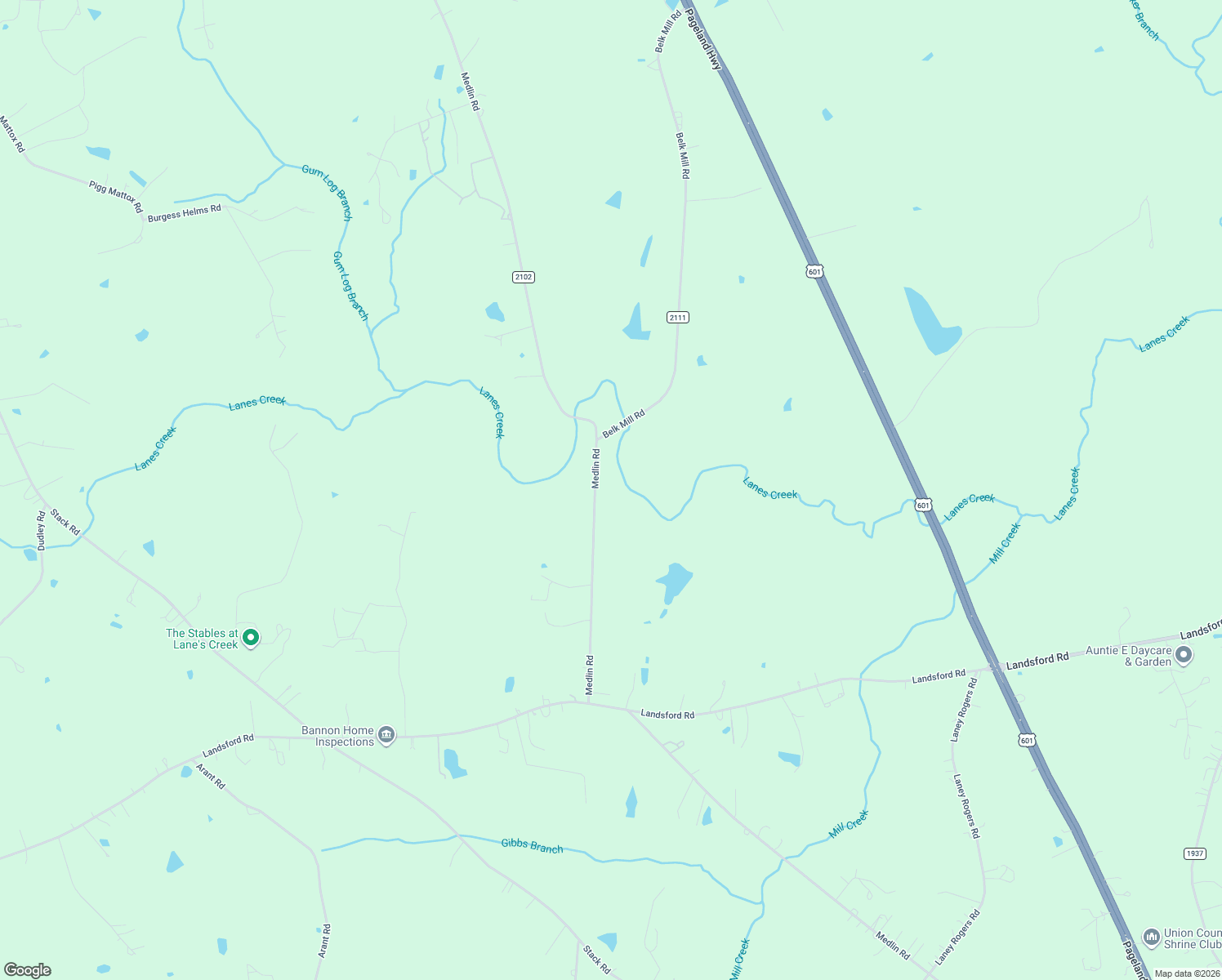 map of restaurants, bars, coffee shops, grocery stores, and more near 6421 Medlin Road in Monroe