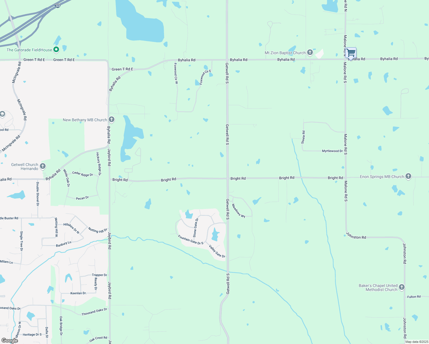 map of restaurants, bars, coffee shops, grocery stores, and more near 2908 Bright Road in Hernando