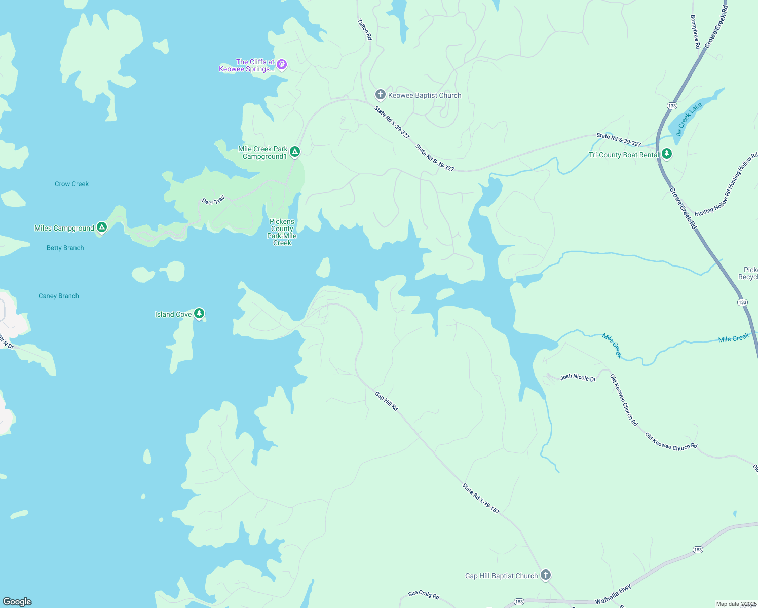 map of restaurants, bars, coffee shops, grocery stores, and more near 648 Gap Hill Road in Six Mile