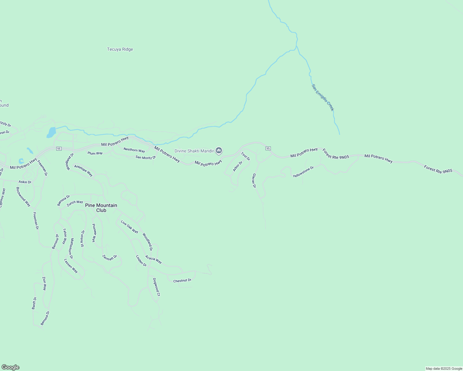 map of restaurants, bars, coffee shops, grocery stores, and more near 14700 Pinehurst Drive in Frazier Park