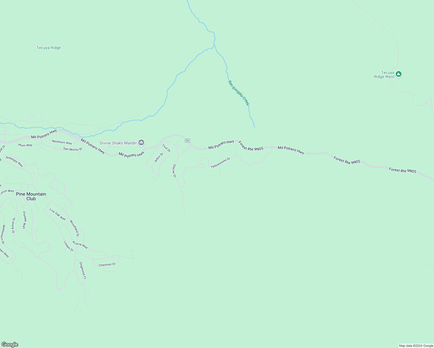 map of restaurants, bars, coffee shops, grocery stores, and more near 2405 Yellowstone Court in Frazier Park