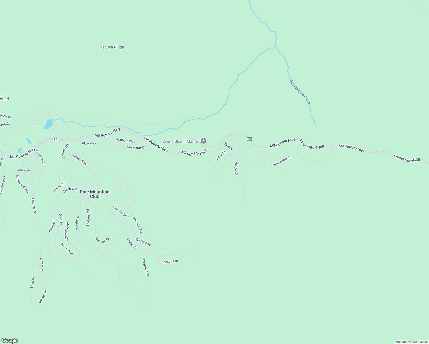 map of restaurants, bars, coffee shops, grocery stores, and more near 14704 Pinehurst Drive in Frazier Park