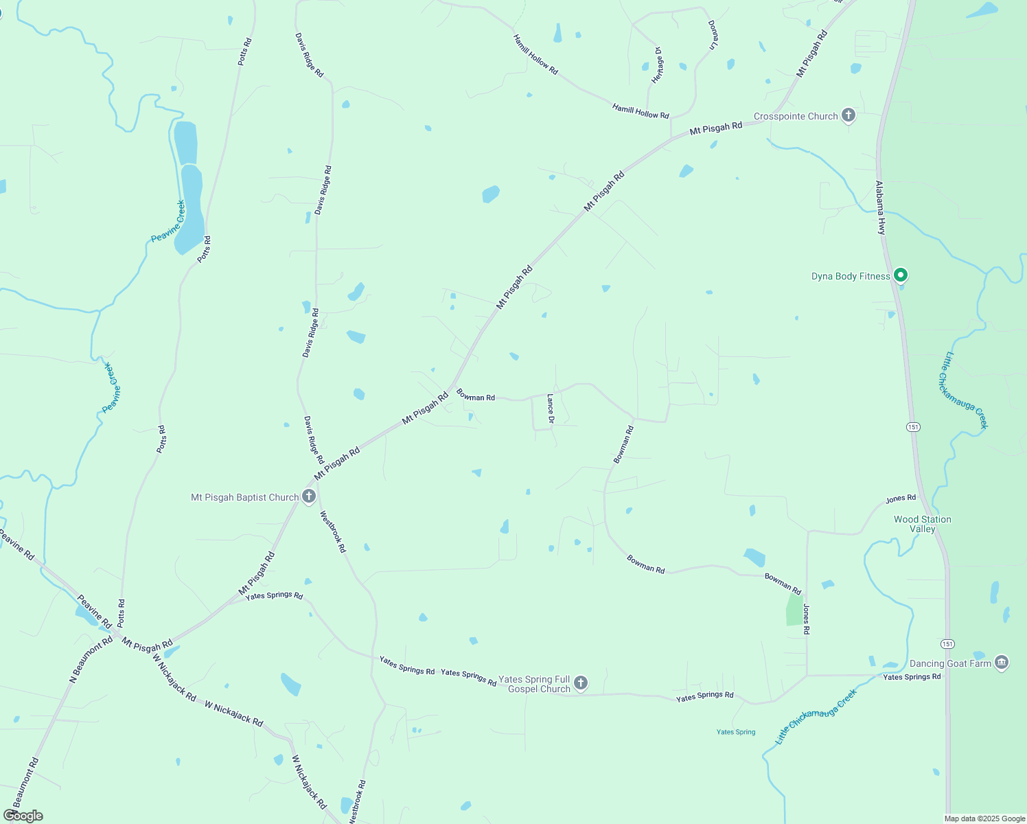 map of restaurants, bars, coffee shops, grocery stores, and more near 234 Bowman Road in Ringgold