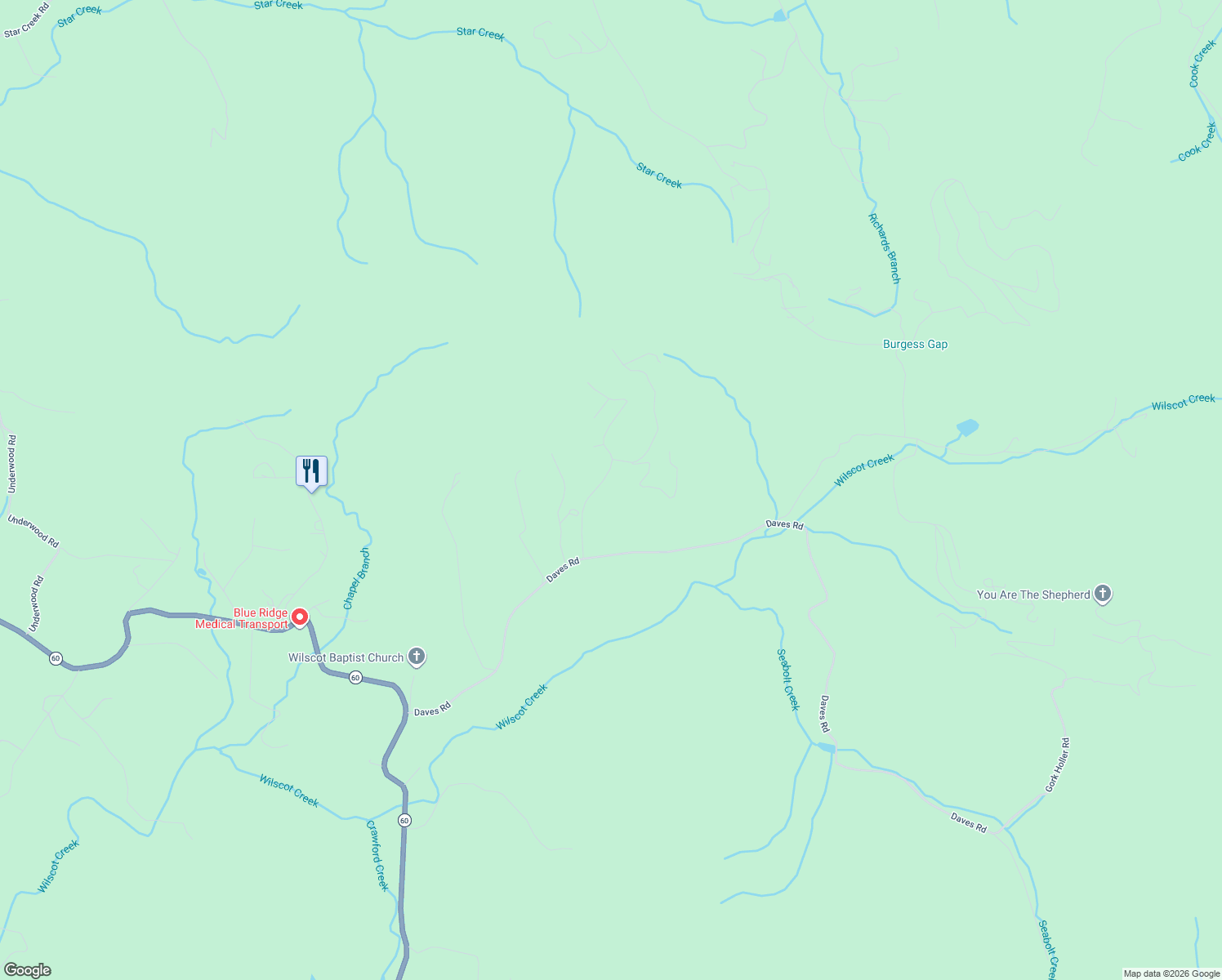 map of restaurants, bars, coffee shops, grocery stores, and more near 202 Shepherds Ridge in Morganton