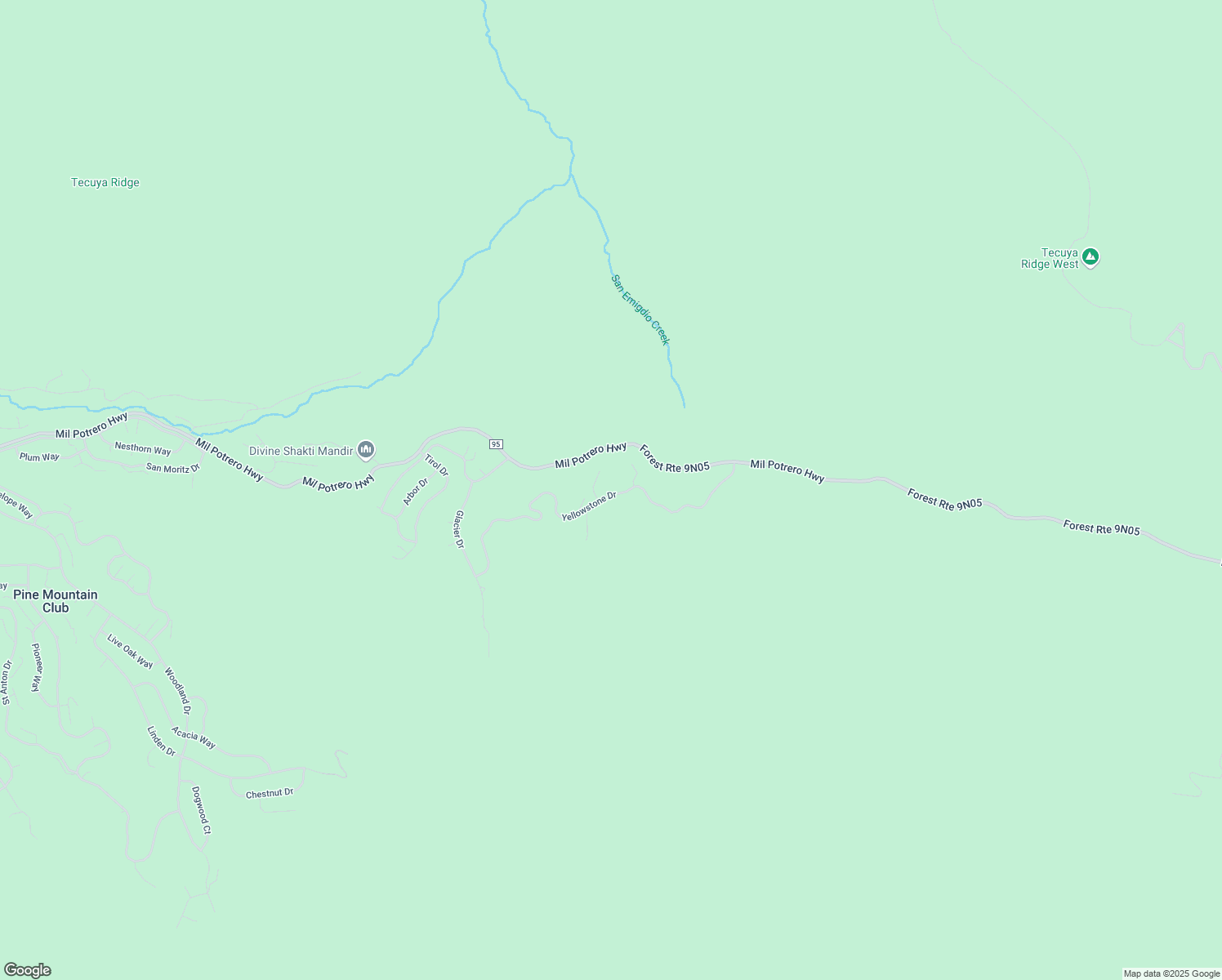 map of restaurants, bars, coffee shops, grocery stores, and more near 14009 Yellowstone Drive in Frazier Park