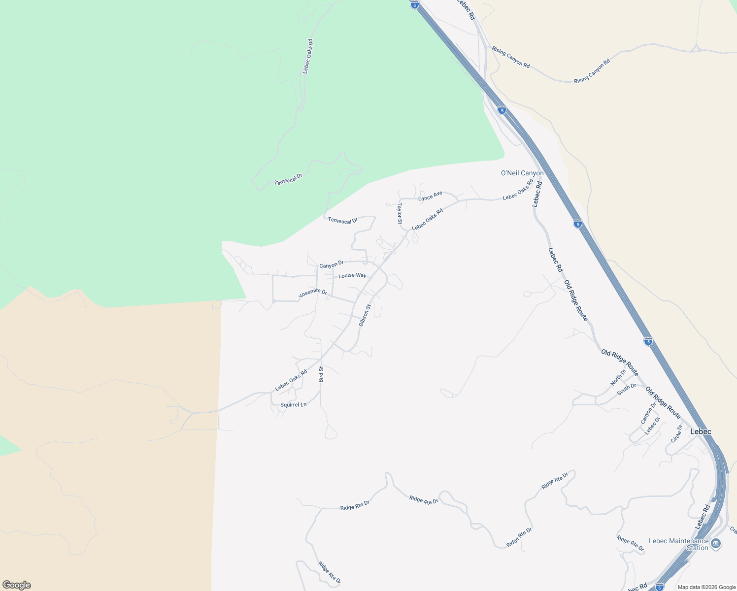 map of restaurants, bars, coffee shops, grocery stores, and more near 2800 Lebec Oaks Road in Lebec