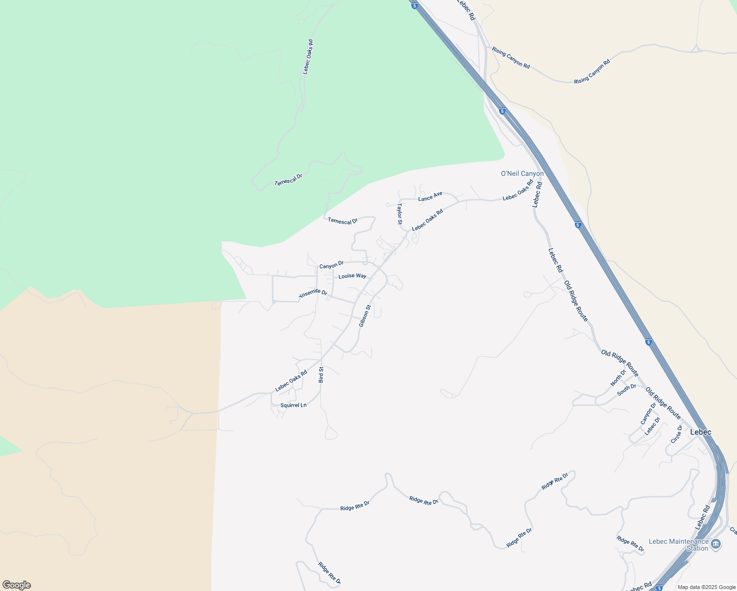 map of restaurants, bars, coffee shops, grocery stores, and more near 2800 Lebec Oaks Road in Lebec