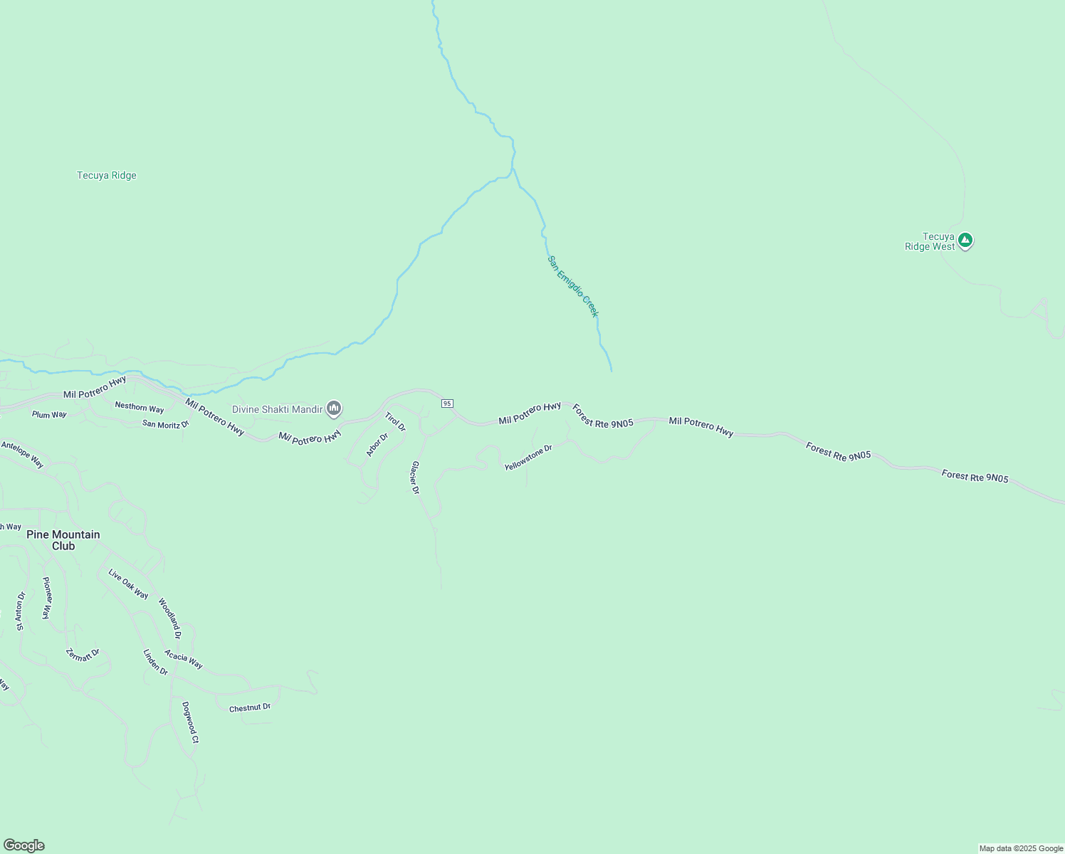 map of restaurants, bars, coffee shops, grocery stores, and more near 2721 Bryce Court in Frazier Park