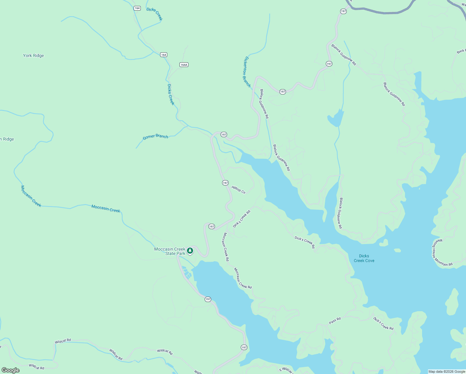 map of restaurants, bars, coffee shops, grocery stores, and more near Hilltop Circle in Clarkesville