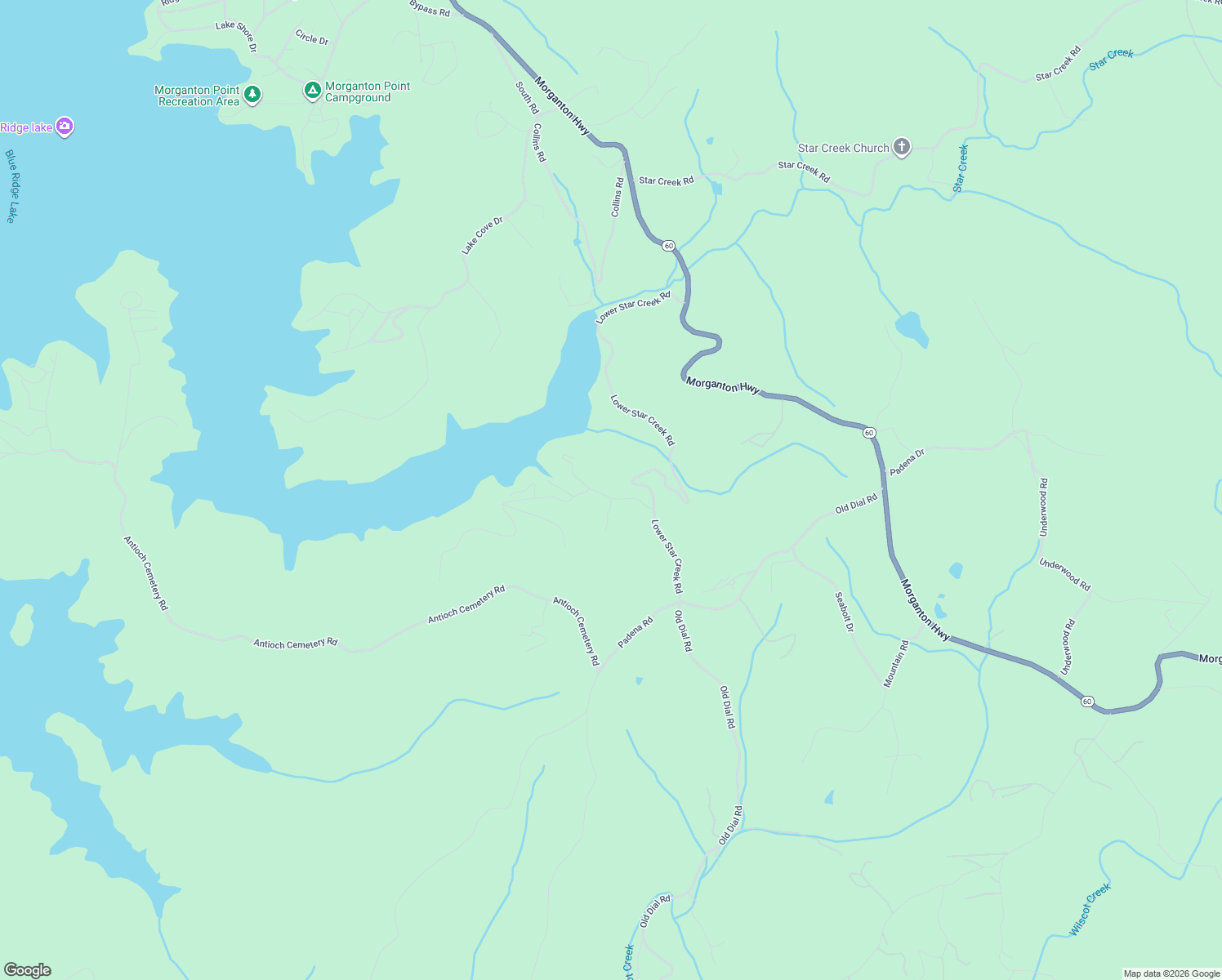 map of restaurants, bars, coffee shops, grocery stores, and more near 280 Star Creek Road in Morganton