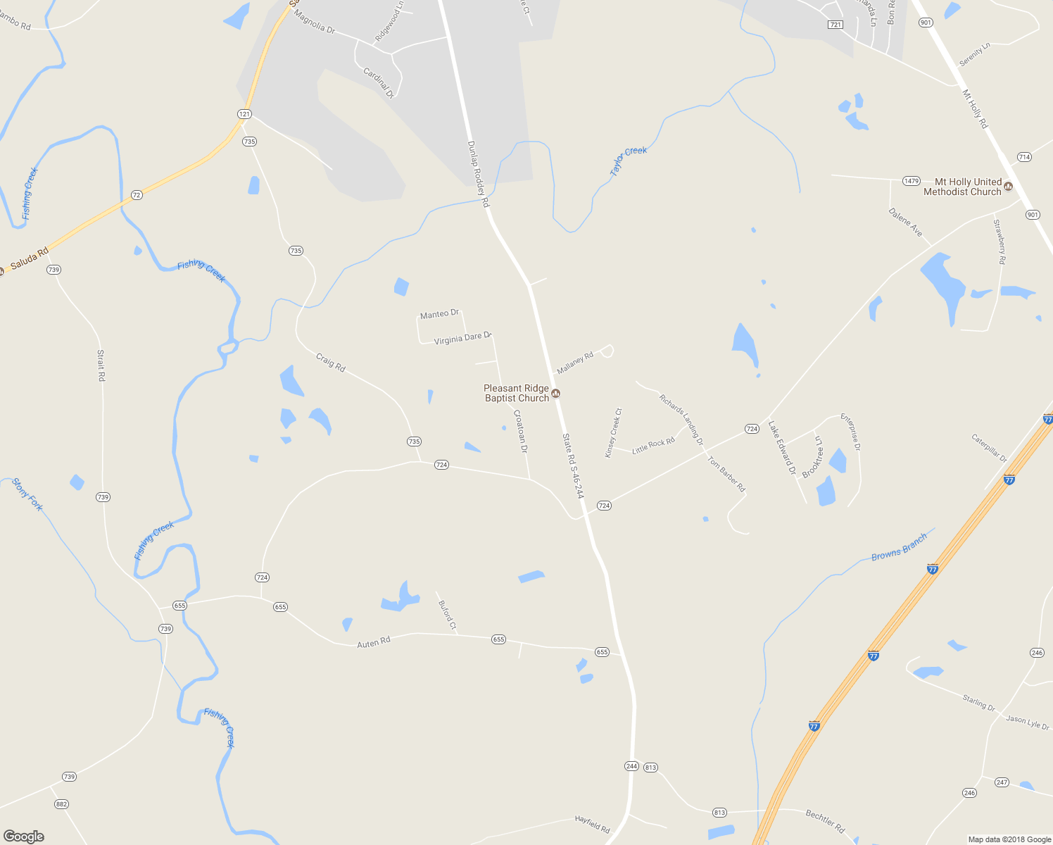 map of restaurants, bars, coffee shops, grocery stores, and more near 984 Croatoan Drive in Rock Hill