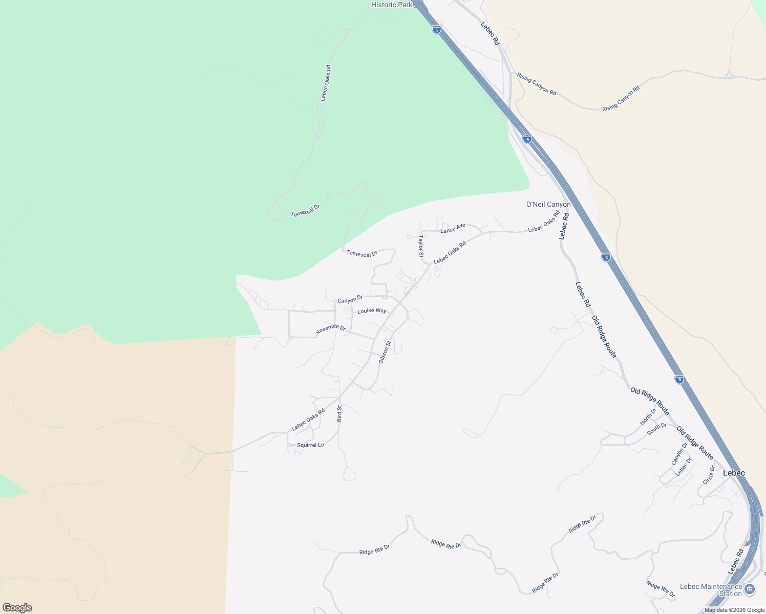 map of restaurants, bars, coffee shops, grocery stores, and more near 712 Canyon Drive in Lebec