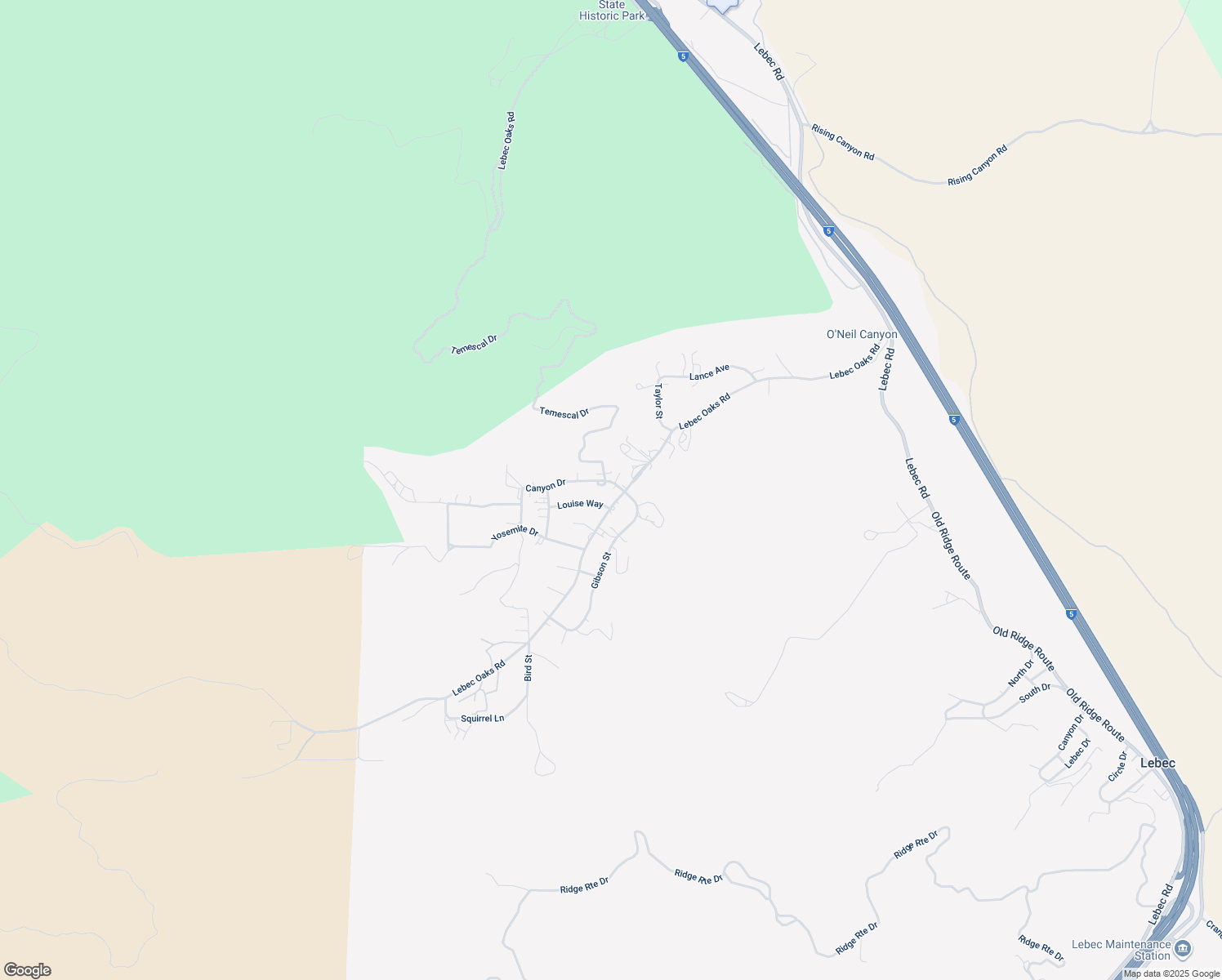 map of restaurants, bars, coffee shops, grocery stores, and more near 706 Canyon Drive in Lebec
