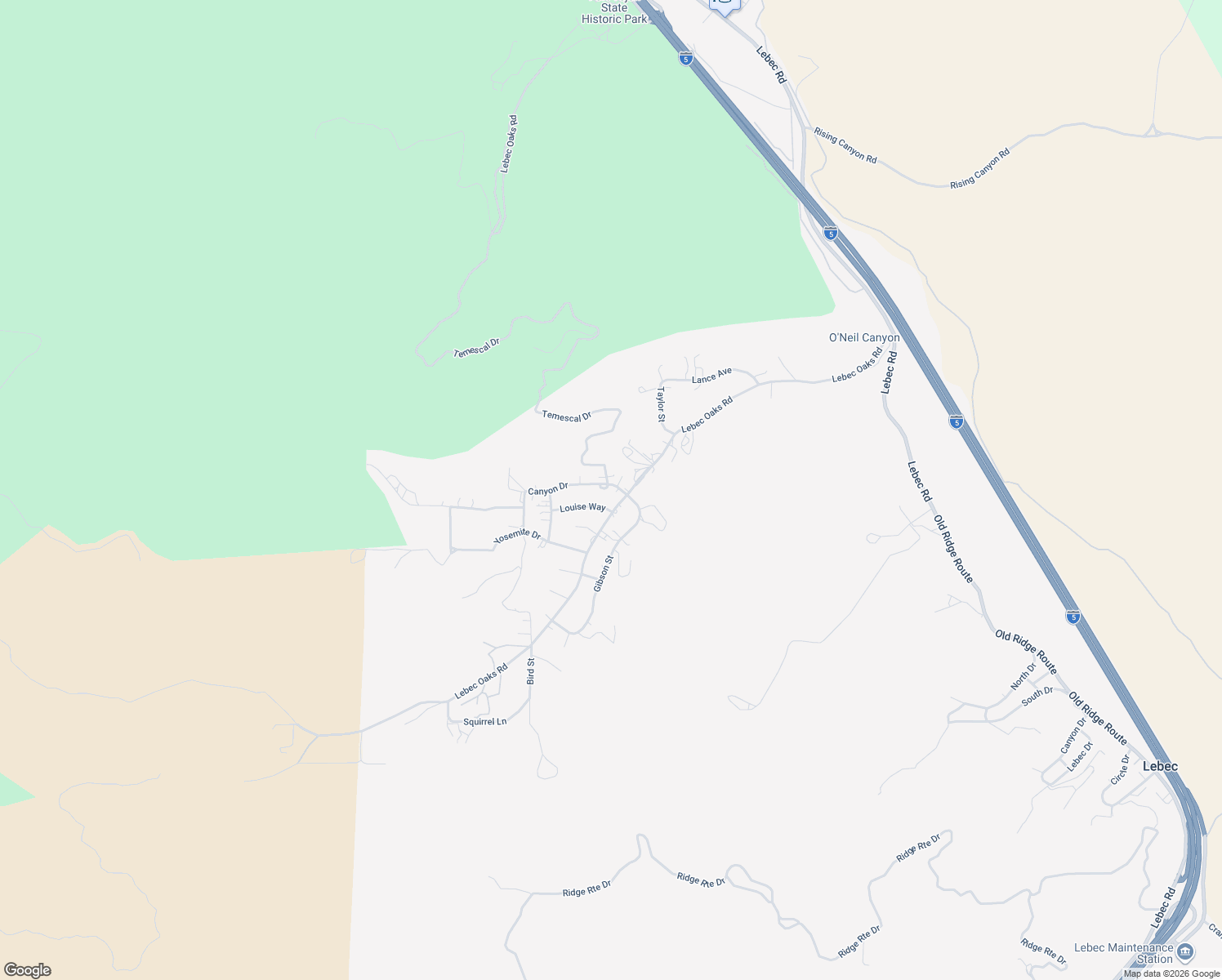 map of restaurants, bars, coffee shops, grocery stores, and more near 712 Canyon Drive in Lebec