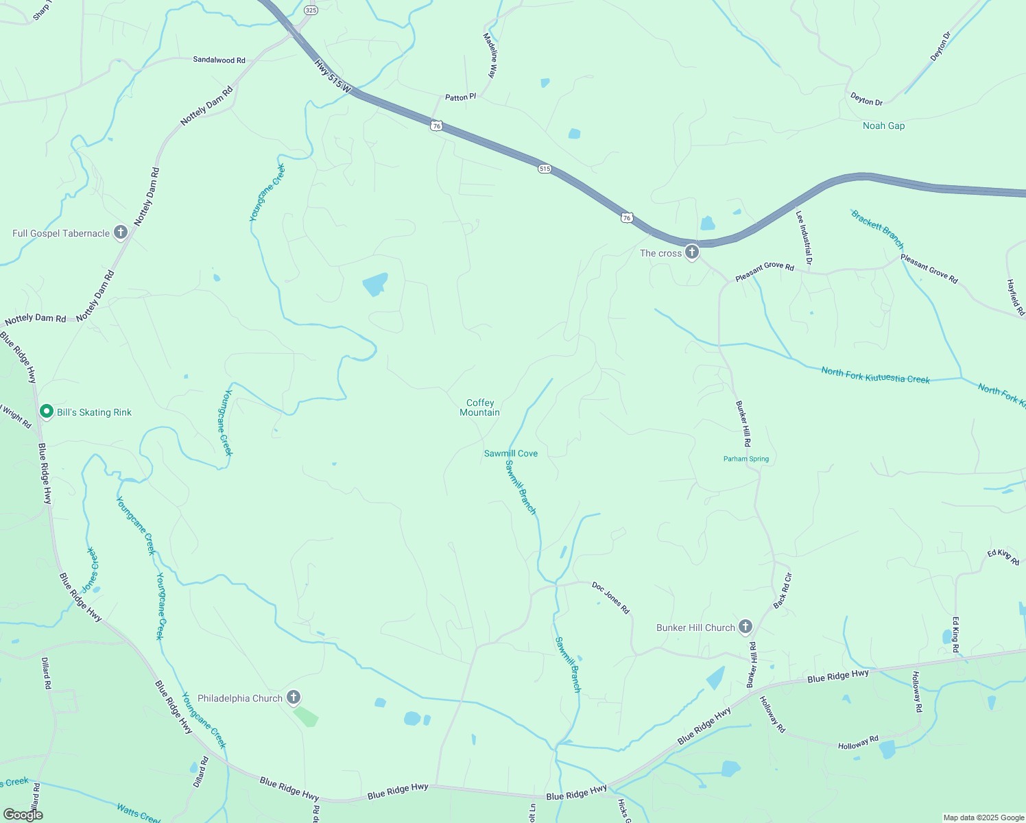 map of restaurants, bars, coffee shops, grocery stores, and more near The Hills Lane in Union County