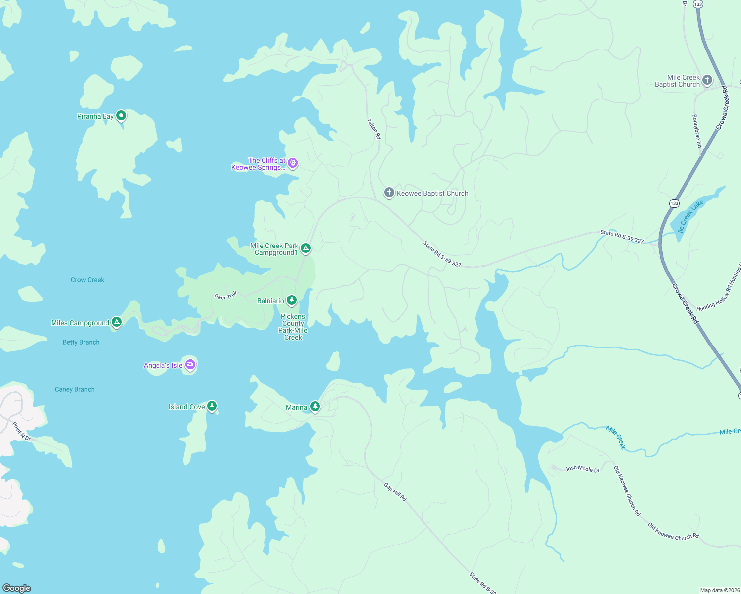 map of restaurants, bars, coffee shops, grocery stores, and more near 113 Hawks Bay Court in Six Mile