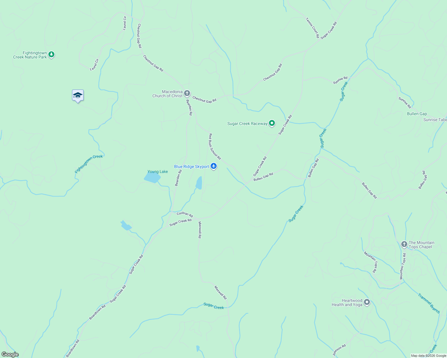 map of restaurants, bars, coffee shops, grocery stores, and more near 101-199 Cesnna Loop in Blue Ridge