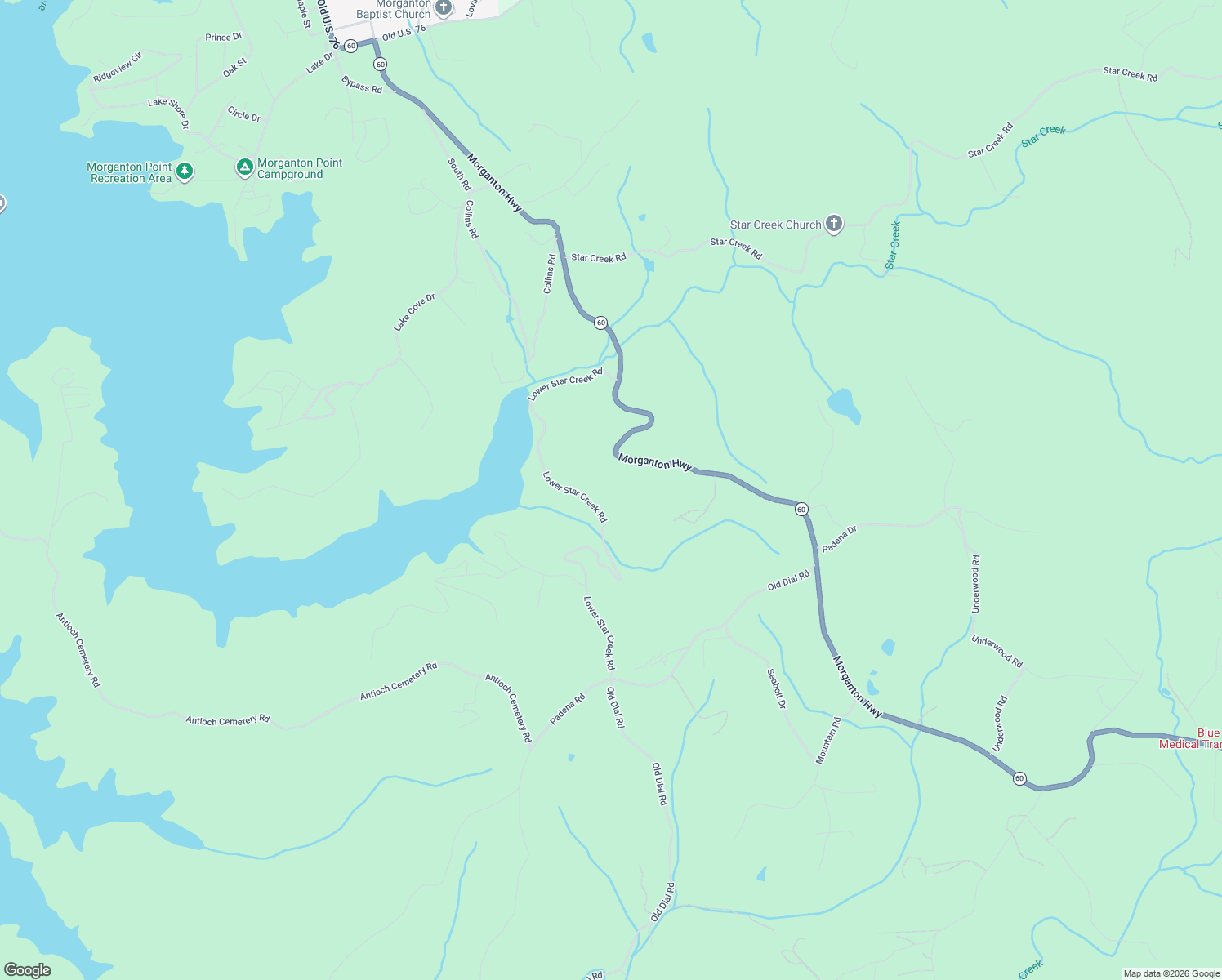 map of restaurants, bars, coffee shops, grocery stores, and more near 721 Lower Star Creek Road in Morganton