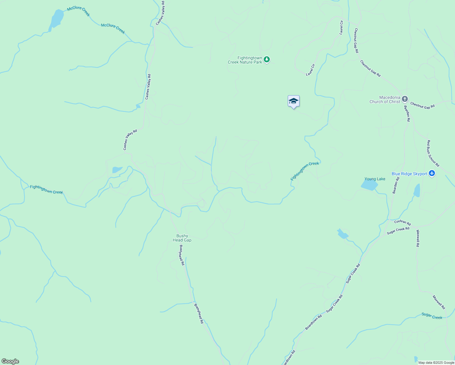 map of restaurants, bars, coffee shops, grocery stores, and more near 1292 Cashes Valley Lane in Cherry Log