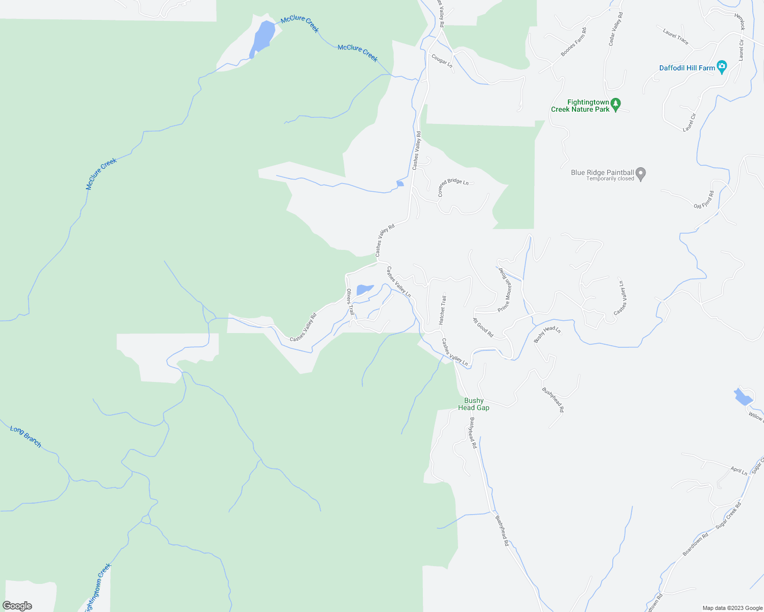 map of restaurants, bars, coffee shops, grocery stores, and more near 184 Rockhouse Road in Cherry Log