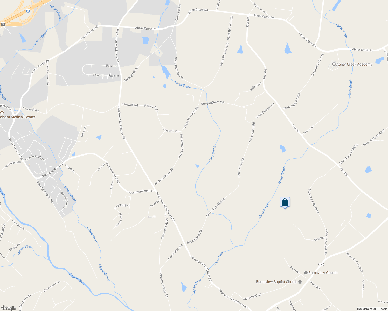 map of restaurants, bars, coffee shops, grocery stores, and more near 201 Hudson Water Road in Greer