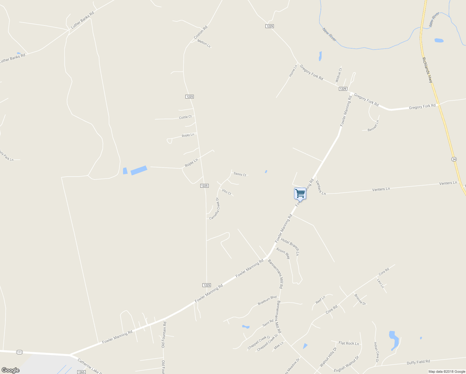 map of restaurants, bars, coffee shops, grocery stores, and more near 404 Seahawk Court in Richlands