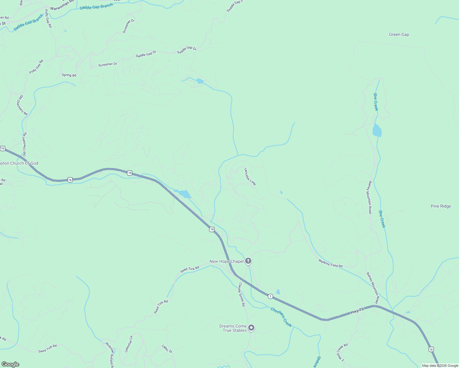 map of restaurants, bars, coffee shops, grocery stores, and more near 47 Hidden Waters Lane in Clayton