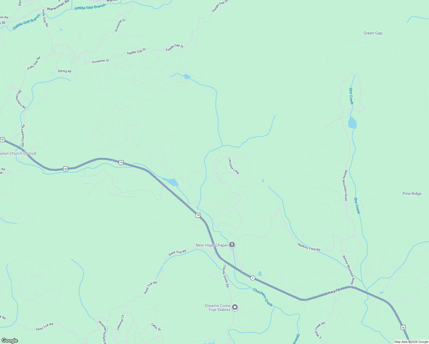 map of restaurants, bars, coffee shops, grocery stores, and more near 47 Hidden Waters Lane in Clayton