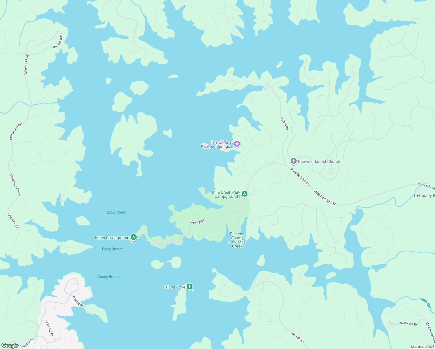 map of restaurants, bars, coffee shops, grocery stores, and more near 583 Leaning Pine Trail in Six Mile