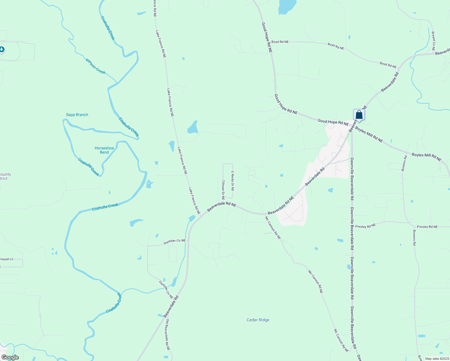 map of restaurants, bars, coffee shops, grocery stores, and more near 2014 Tillman Drive Northeast in Dalton