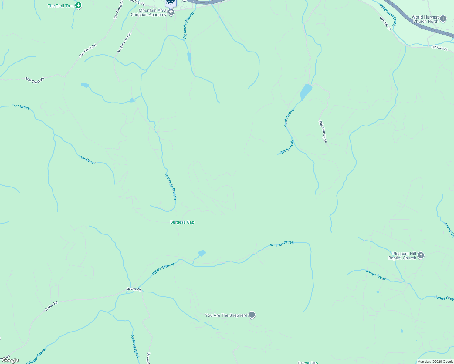 map of restaurants, bars, coffee shops, grocery stores, and more near 821 Enchanting Circle in Morganton