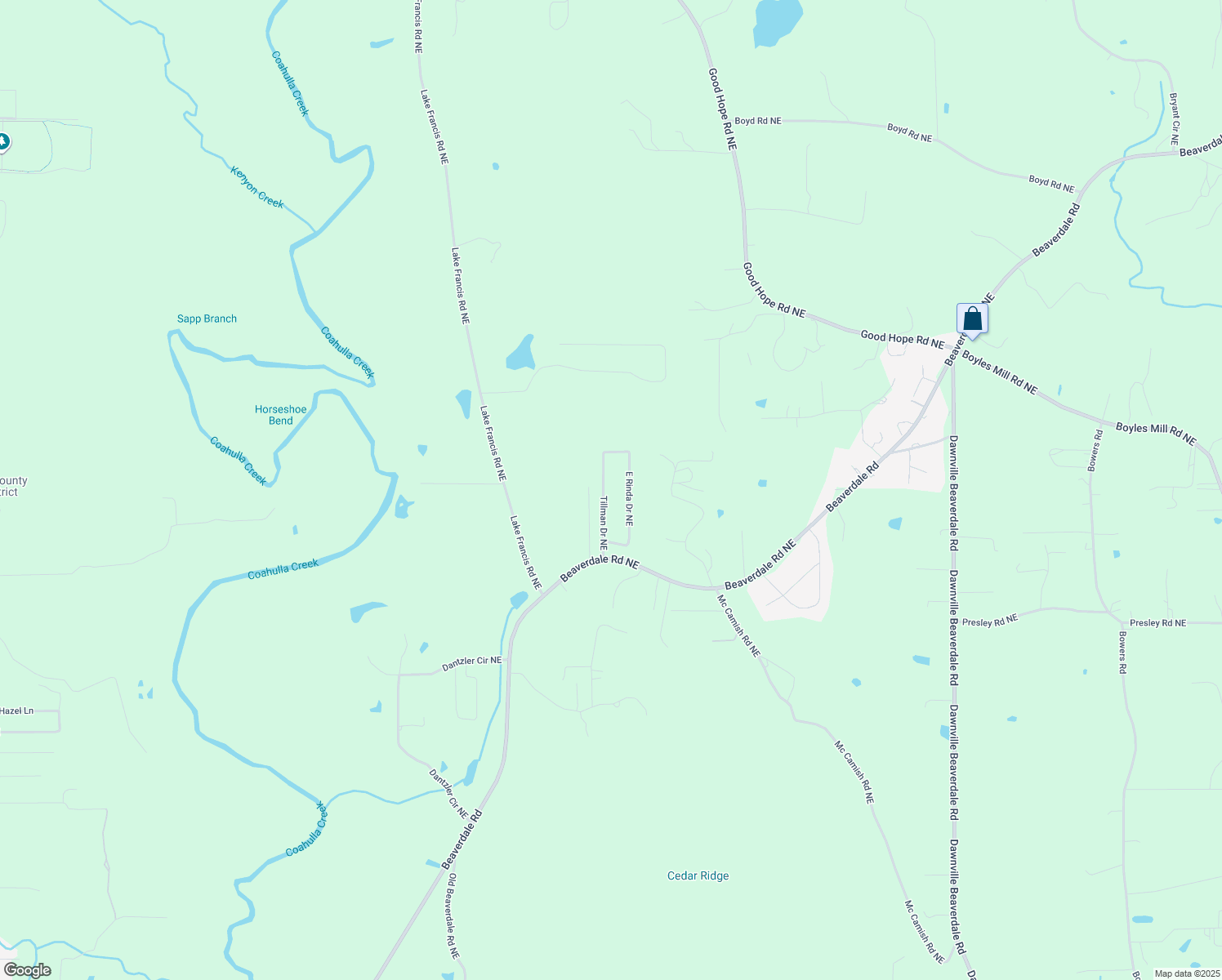 map of restaurants, bars, coffee shops, grocery stores, and more near 2014 Tillman Drive Northeast in Dalton