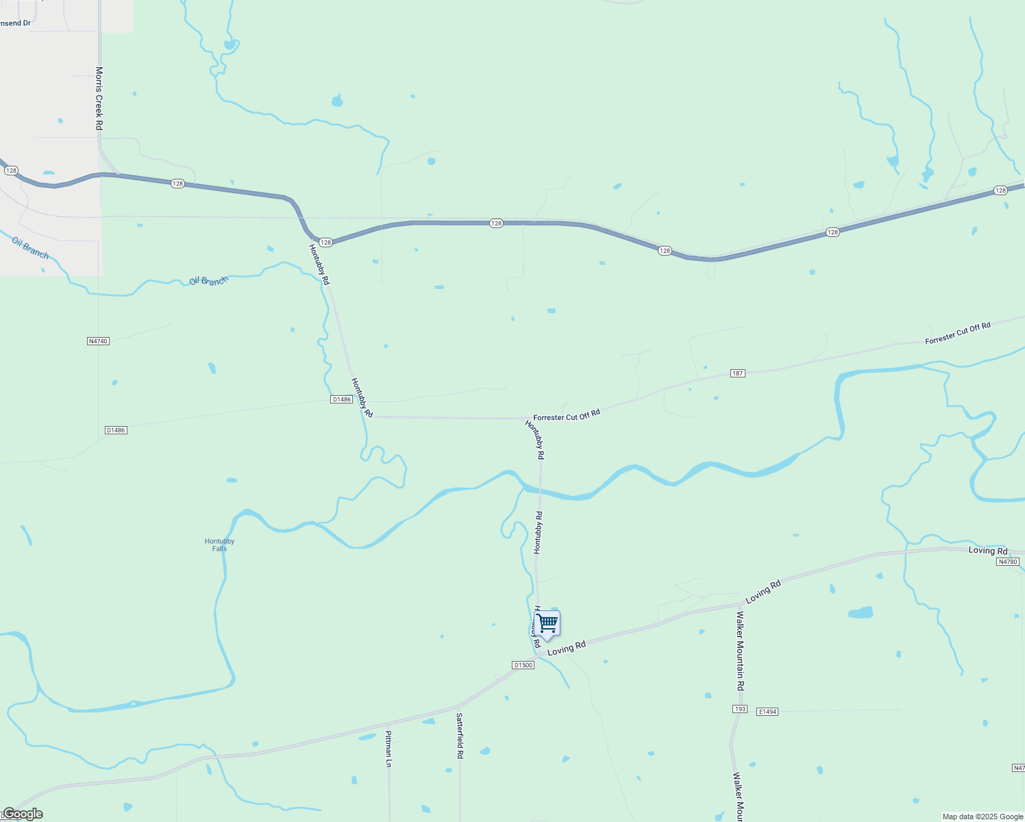 map of restaurants, bars, coffee shops, grocery stores, and more near 17552 Hontubby Road in Heavener