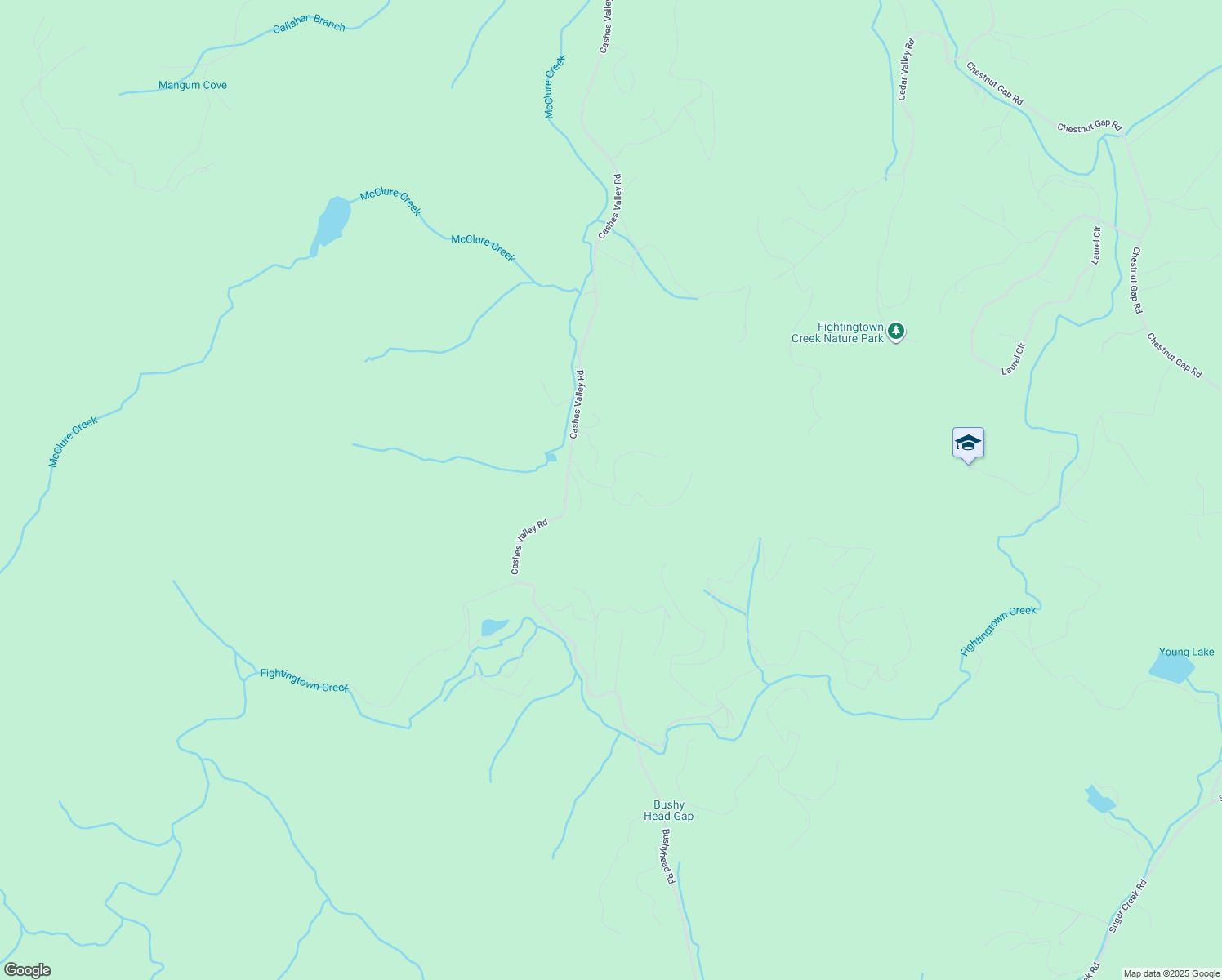 map of restaurants, bars, coffee shops, grocery stores, and more near 94 Heights Overlook in Cherry Log